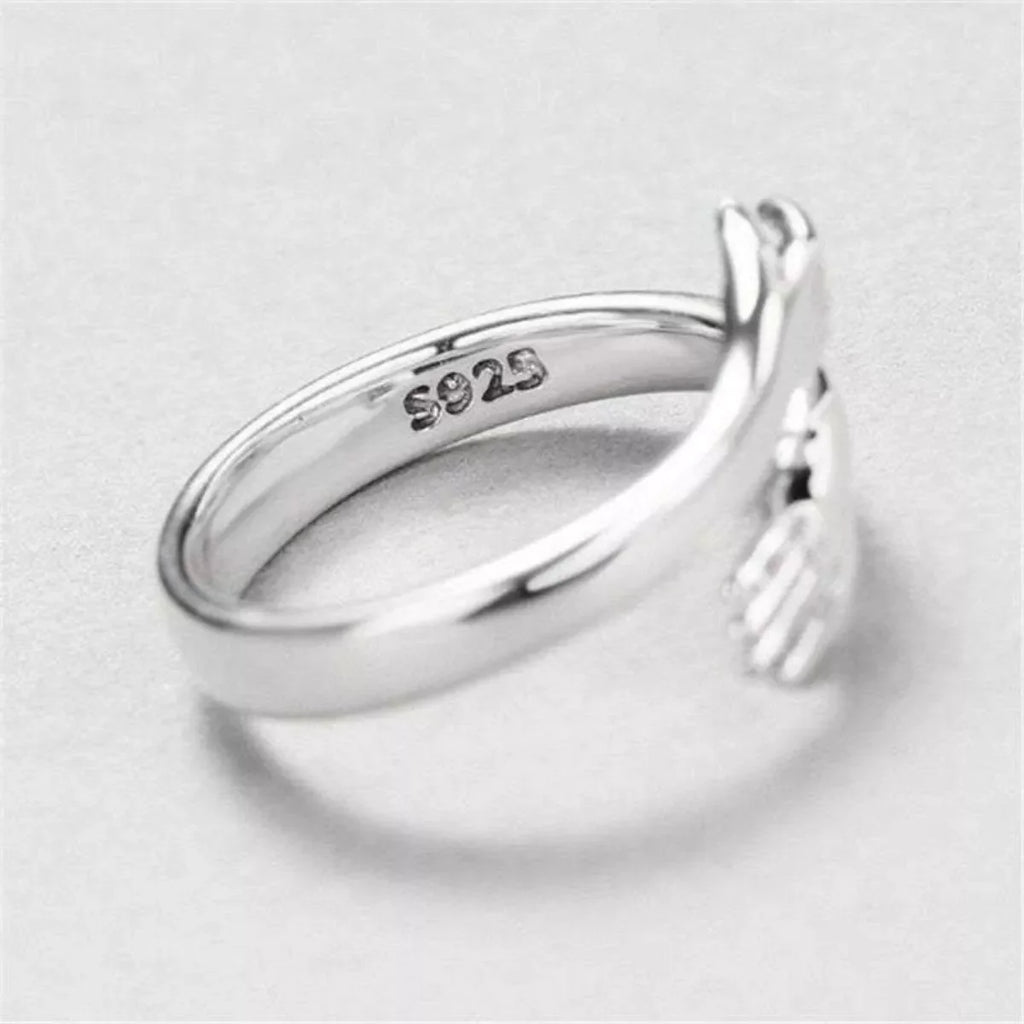 925 Sterling Silver Hug Bypass Ring