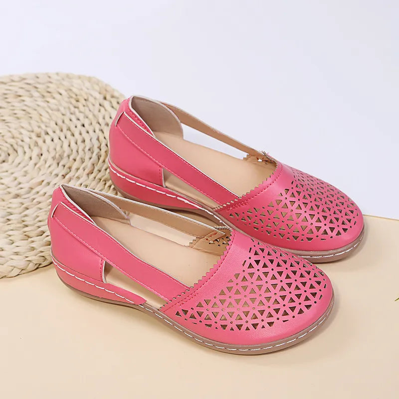 Cutout Round Toe Slip-Ons