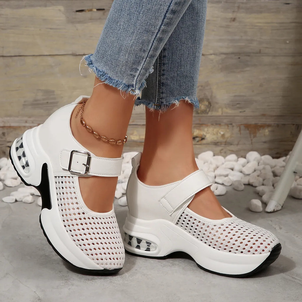 Breathable Mesh Platform Sneakers