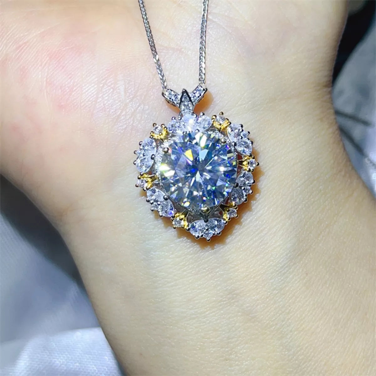 5 Carat Moissanite 925 Sterling Silver Necklace