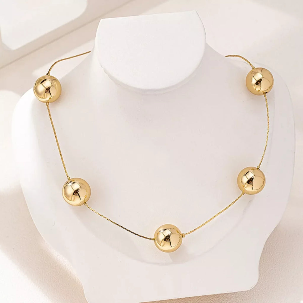 Golden Sphere Statement Necklace
