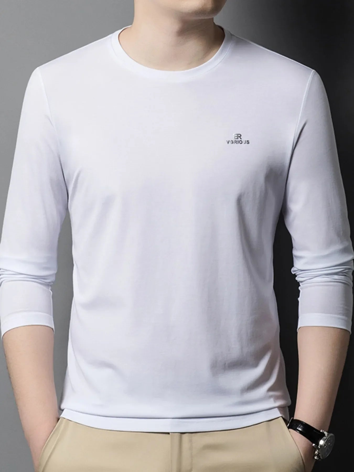 Men's Plus Size Round Neck Long Sleeve T-Shirt