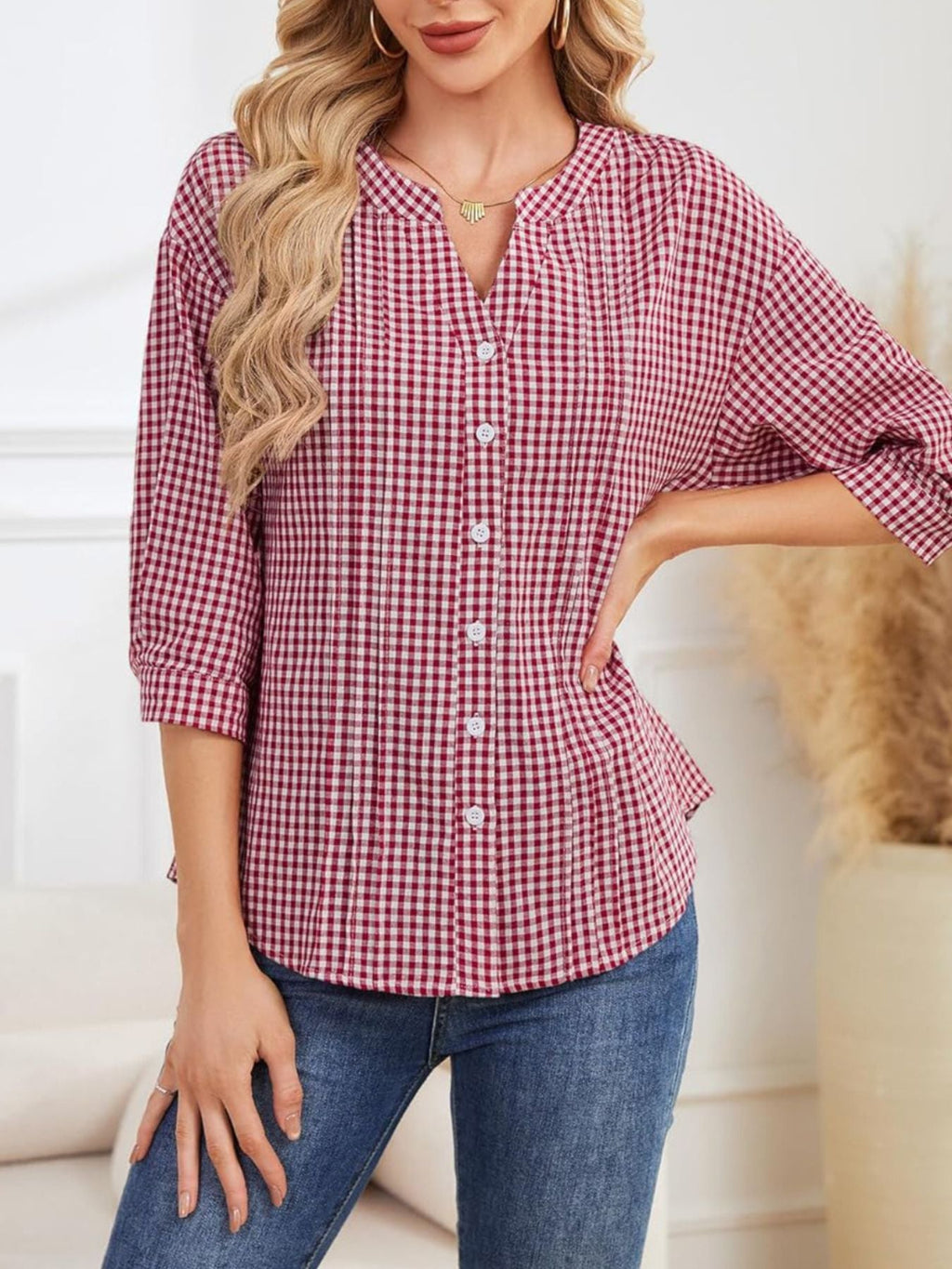 Button-Down Notched Shirt