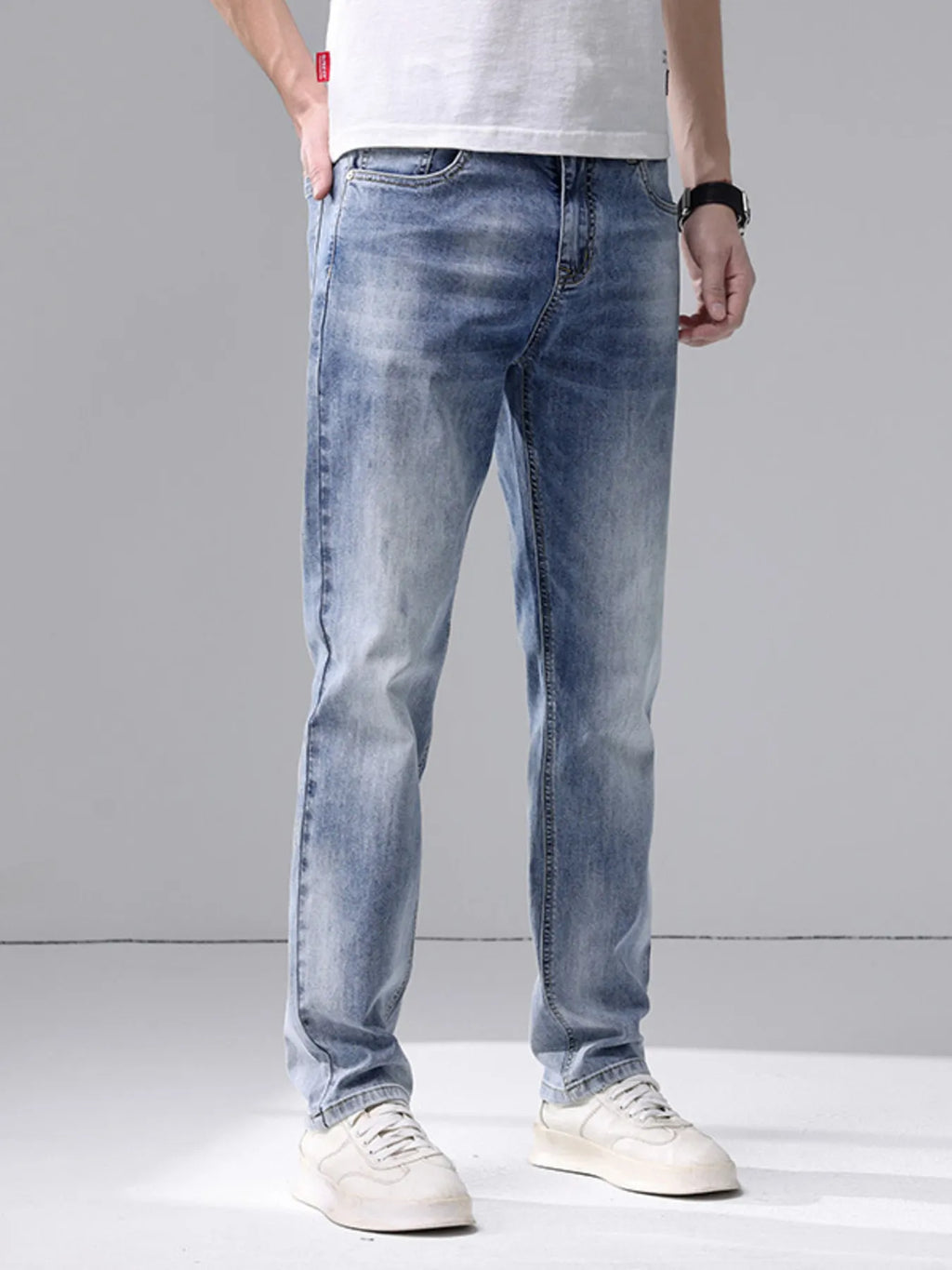 Men's Washed Slim Fit Jeans