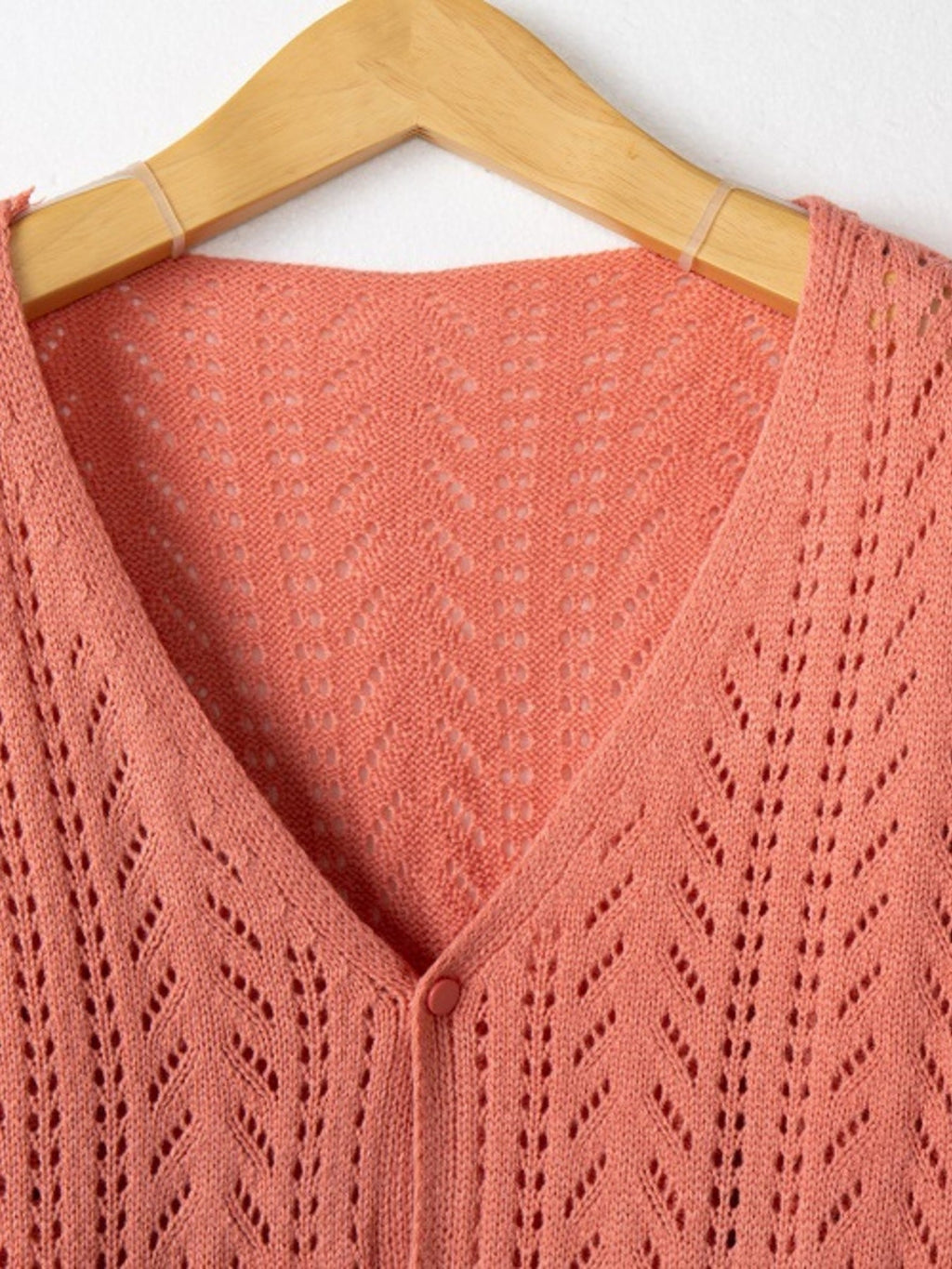 Openwork V-Neck Cardigan