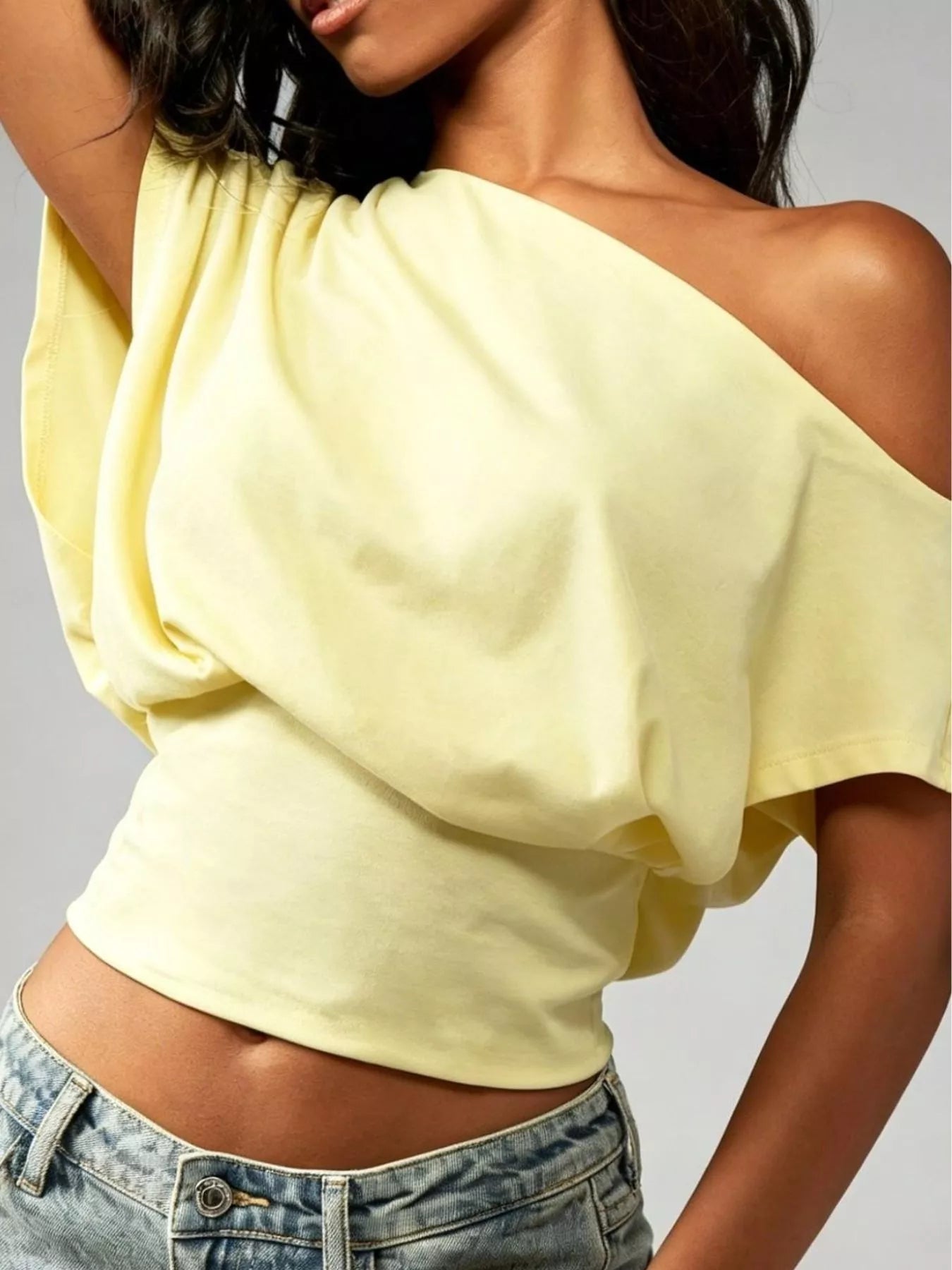 One Shoulder Crop T-Shirt