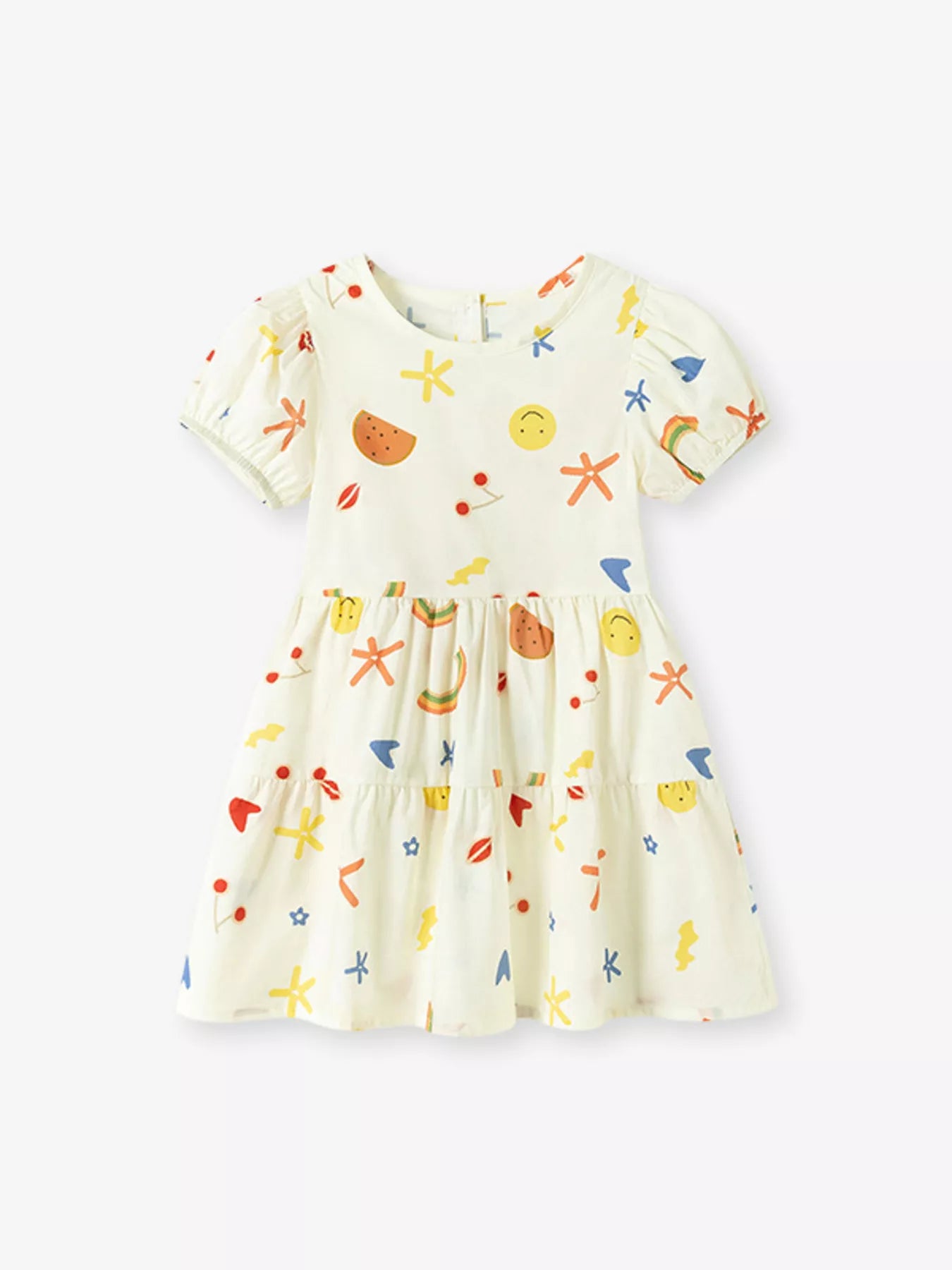 Children's Printed Tiered Casual Dress