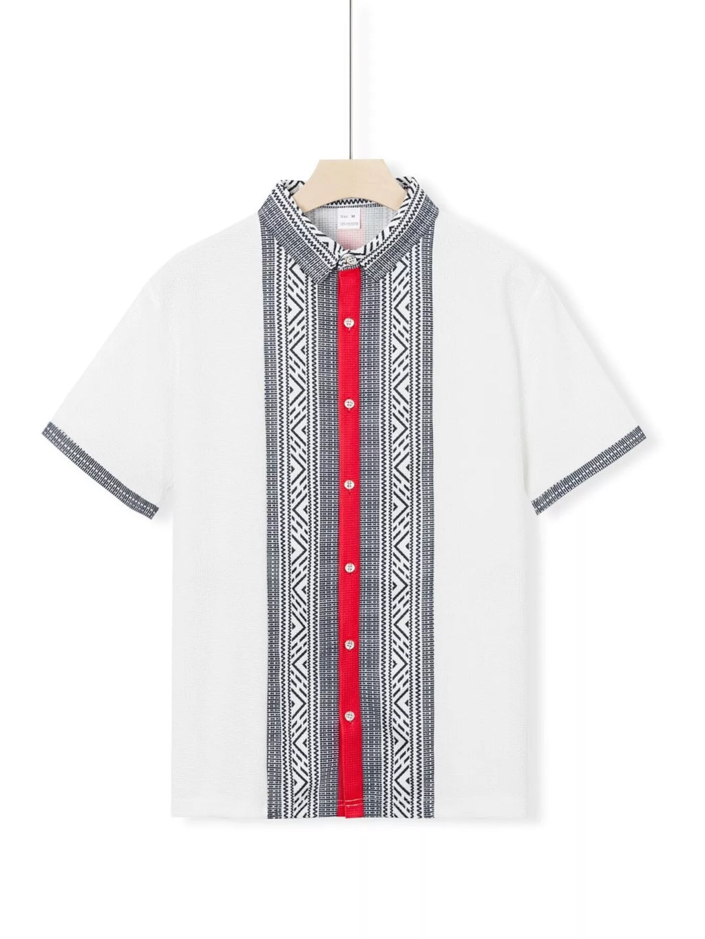Men's Full Size Casual Geometric Print Short Sleeve Shirt Plus Size
