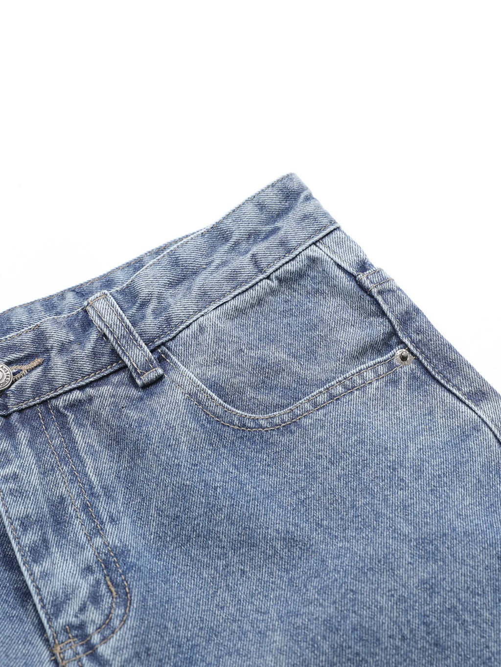 Men's Patches Wide Leg Jeans