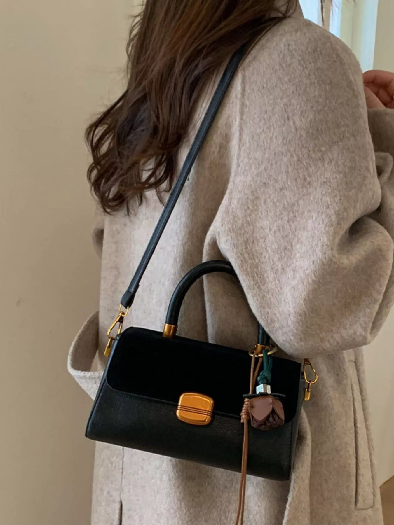 Flap Crossbody Bag with Charm