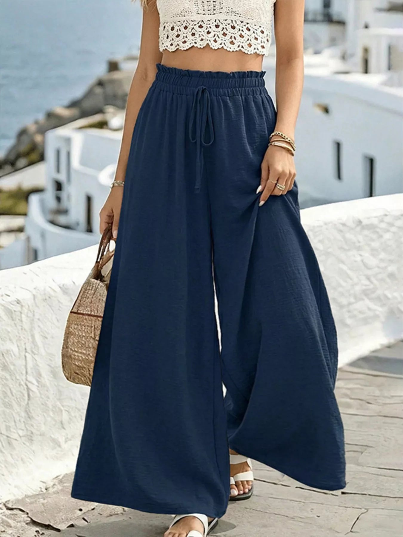 Wide Leg Drawstring Pants