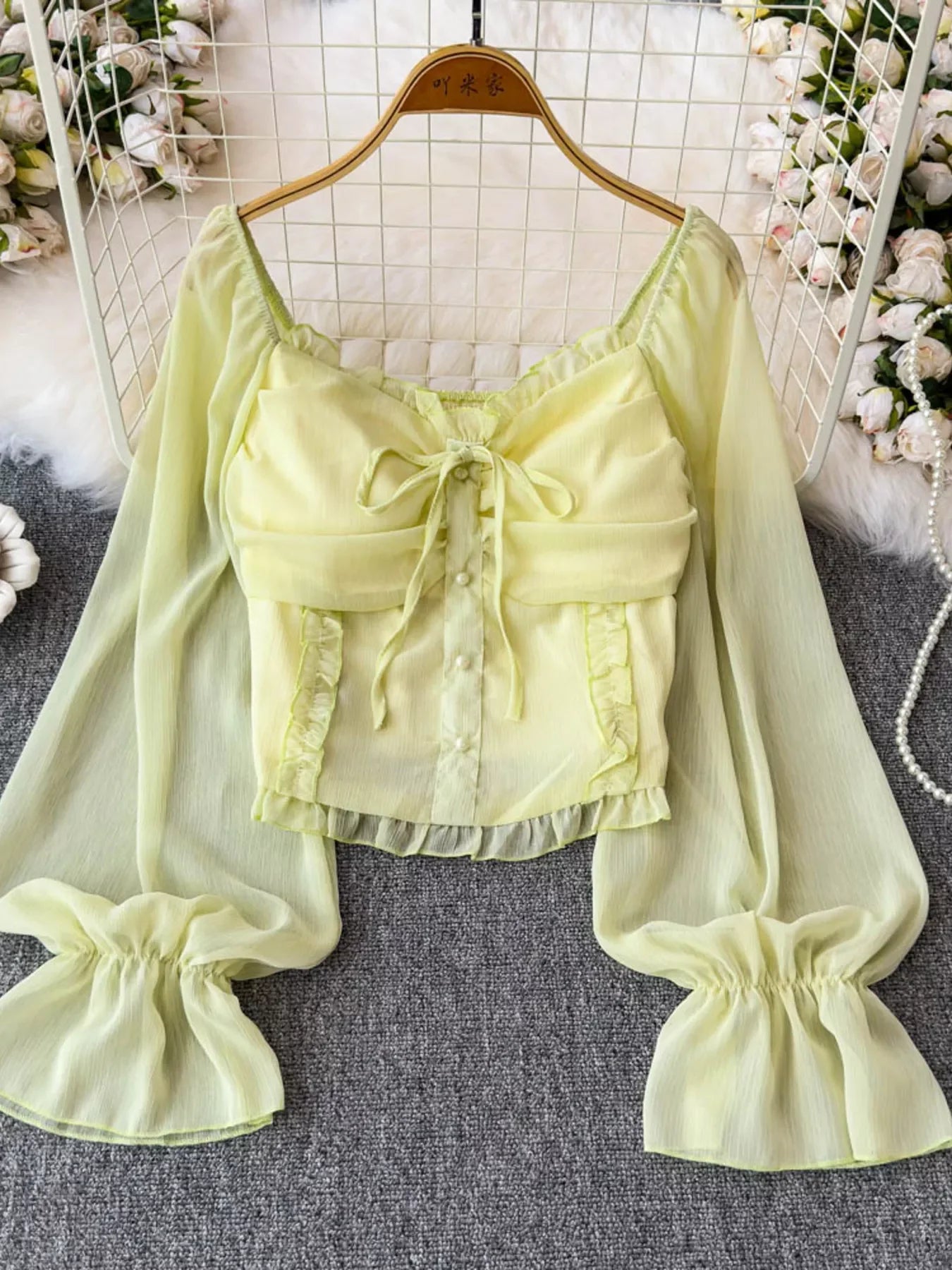 Frill Flounce Sleeve Blouse
