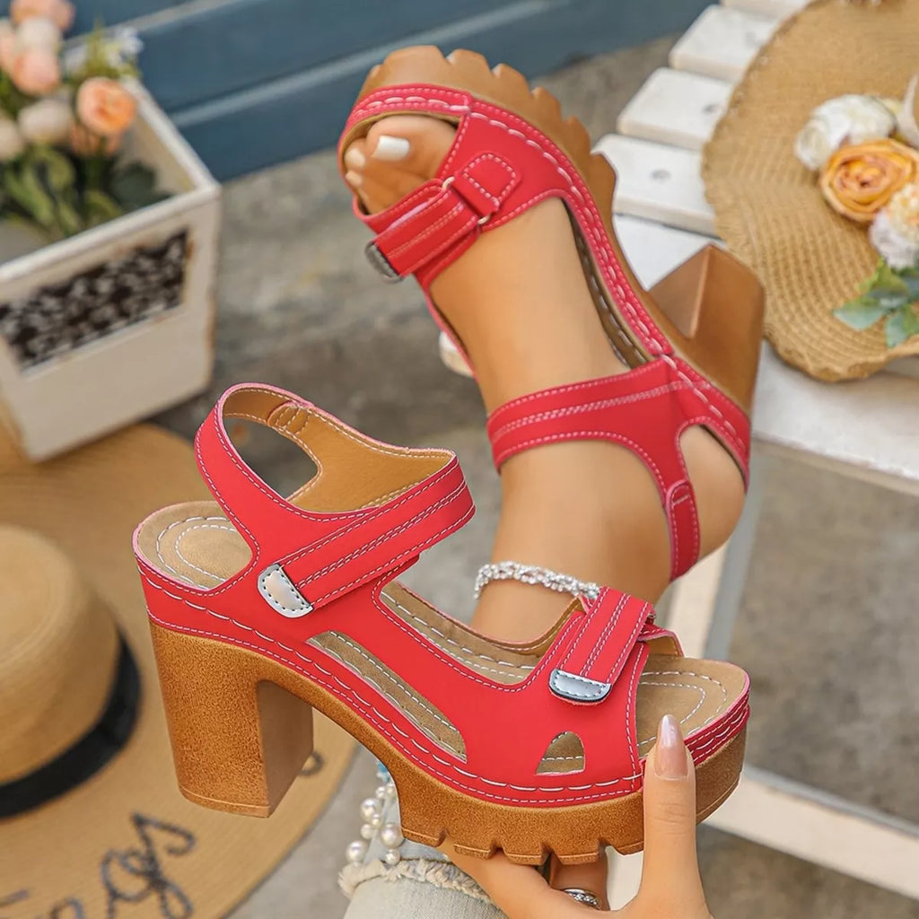 Open Toe Block Heels Sandals