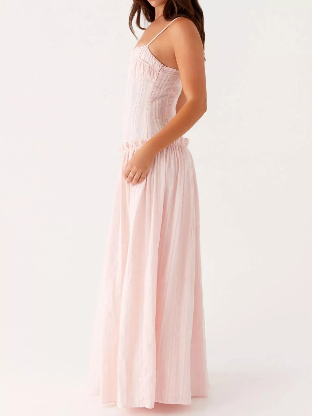 Ruched Spaghetti Strap Maxi Dress