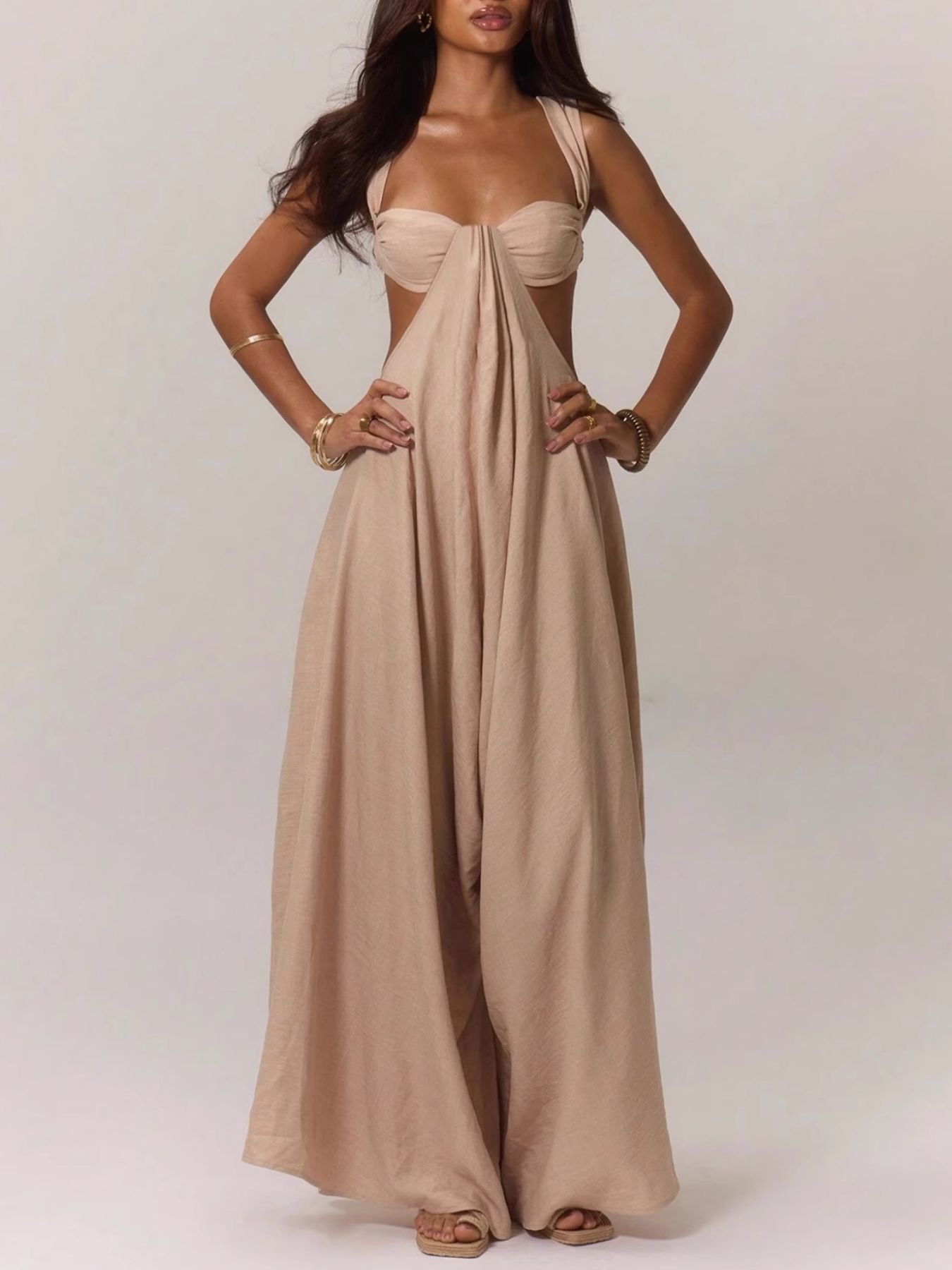 Cutout Sweetheart Neck Maxi Dress