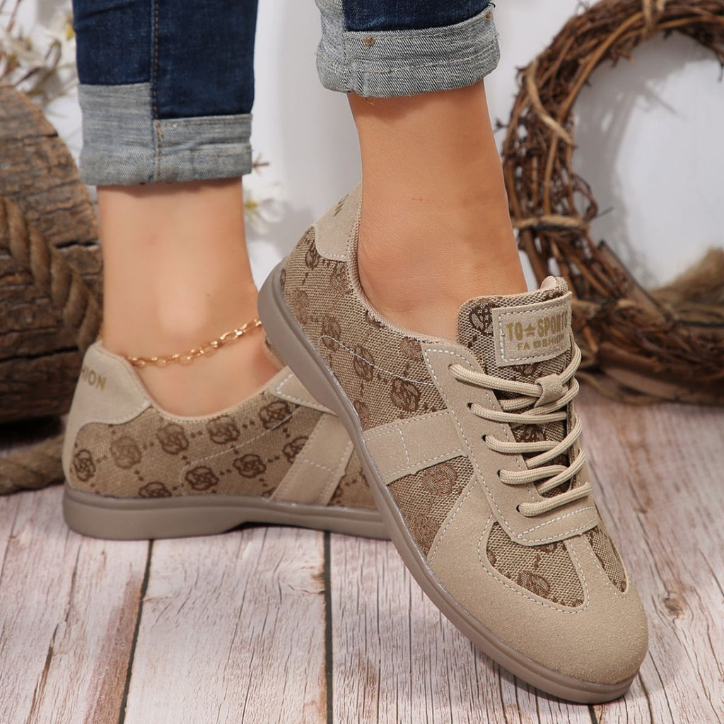 Lace Up Round Toe Sneakers