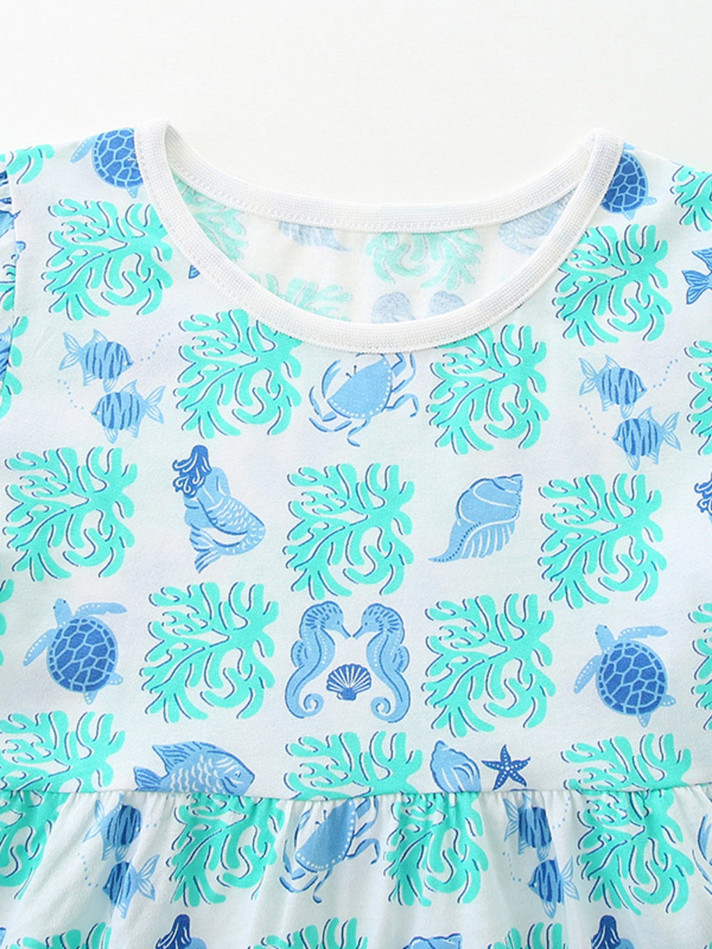 Children's Ocean Print Casual Summer Dress