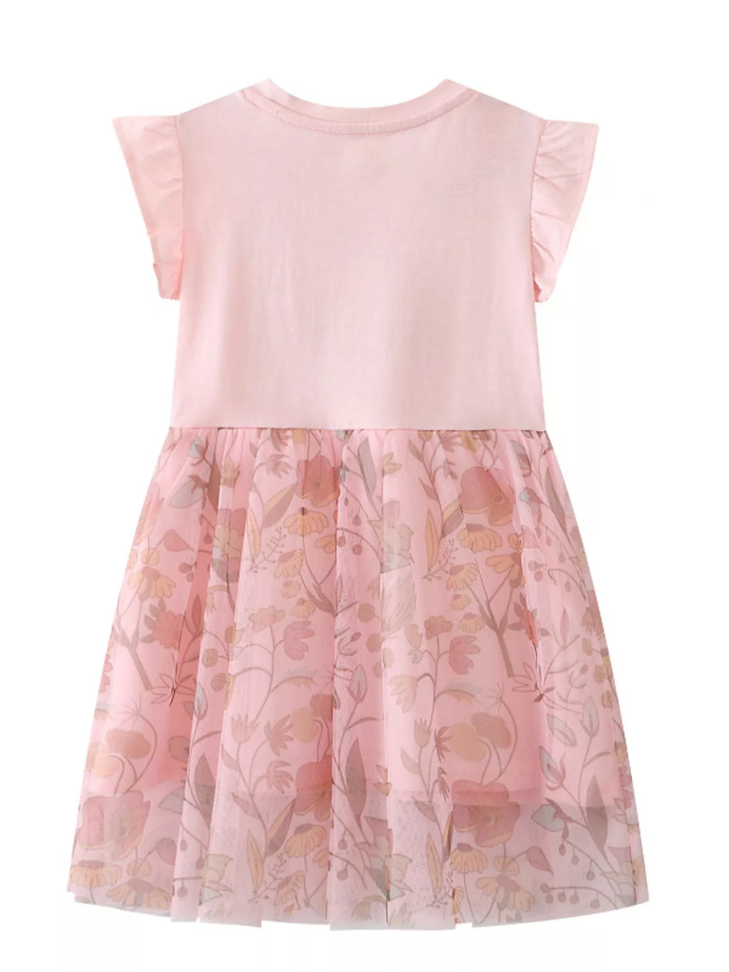 Children's Unicorn Applique Floral Mesh Dress