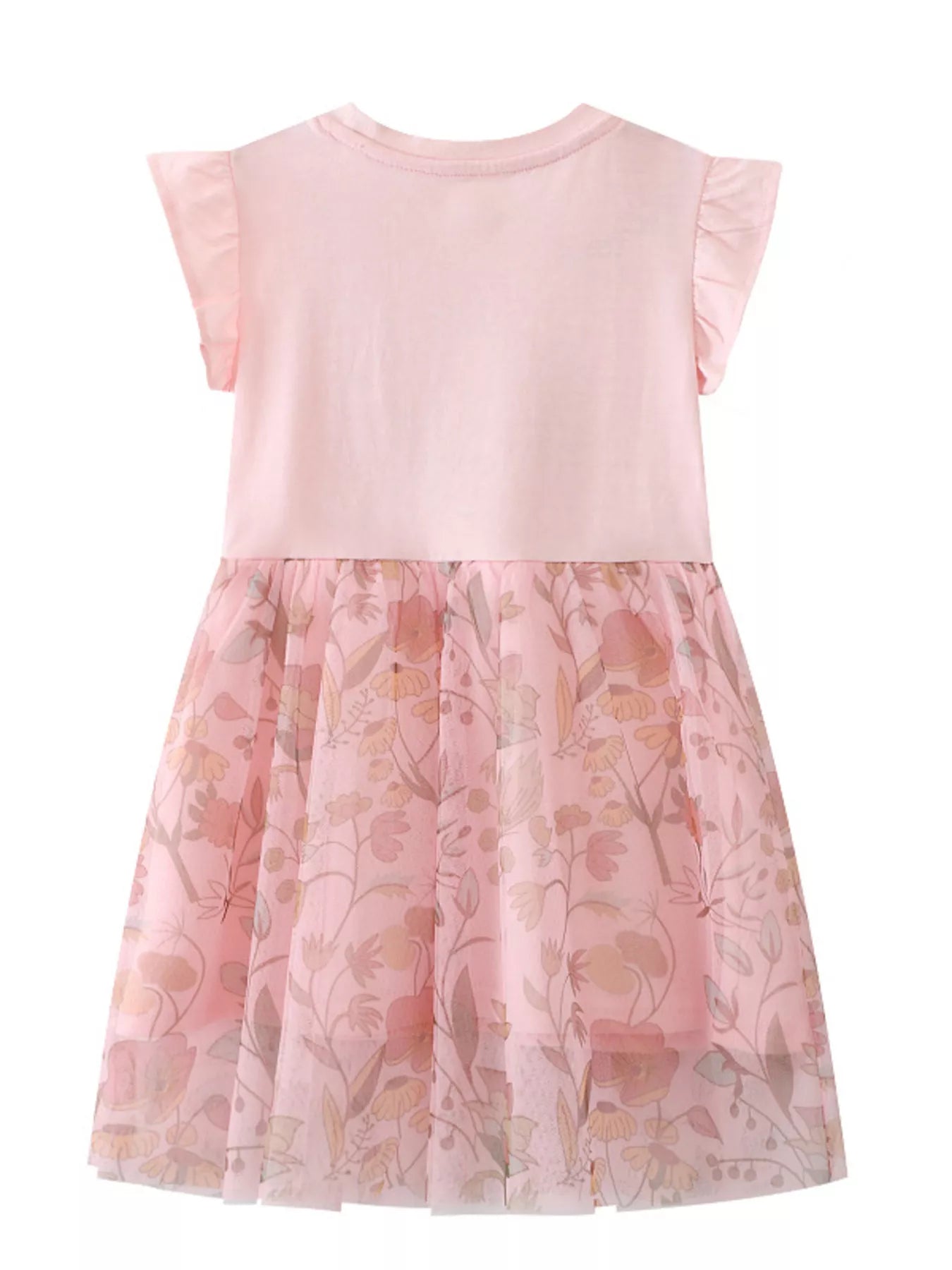 Children's Unicorn Applique Floral Mesh Dress