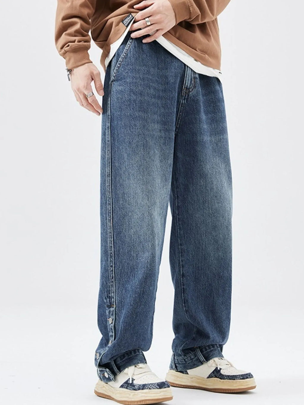 Men's Full Size Wide Leg Relaxed Fit Jeans Plus size