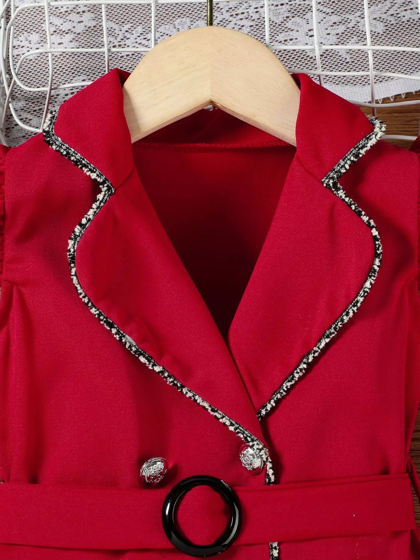 Children's Double Breasted Belt Dress