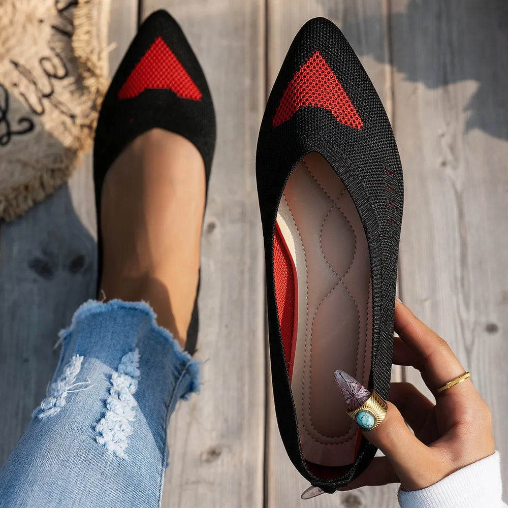 Mesh Point Toe Flat Slip-Ons