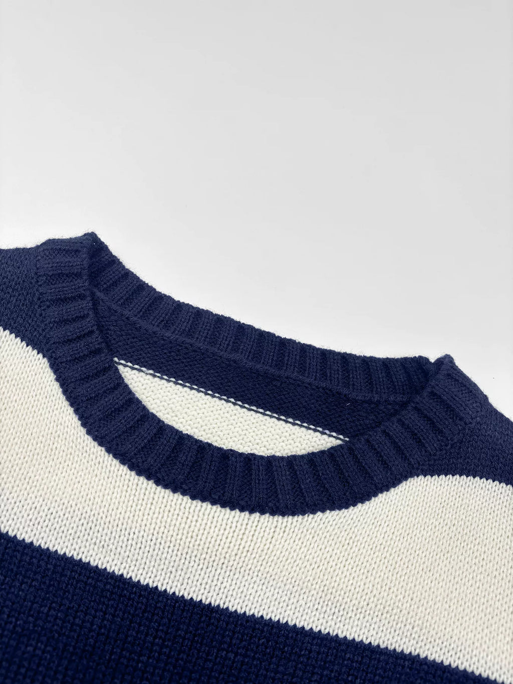 Nautical Striped Round Neck Sweater