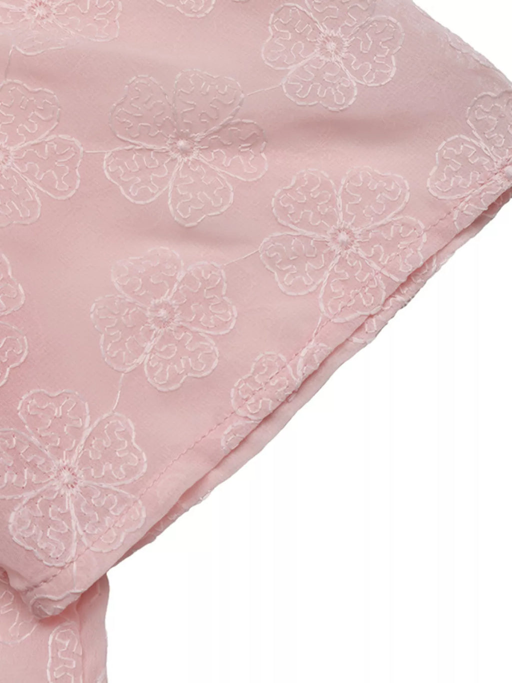 Floral Embroidered Pearl Trim Blouse