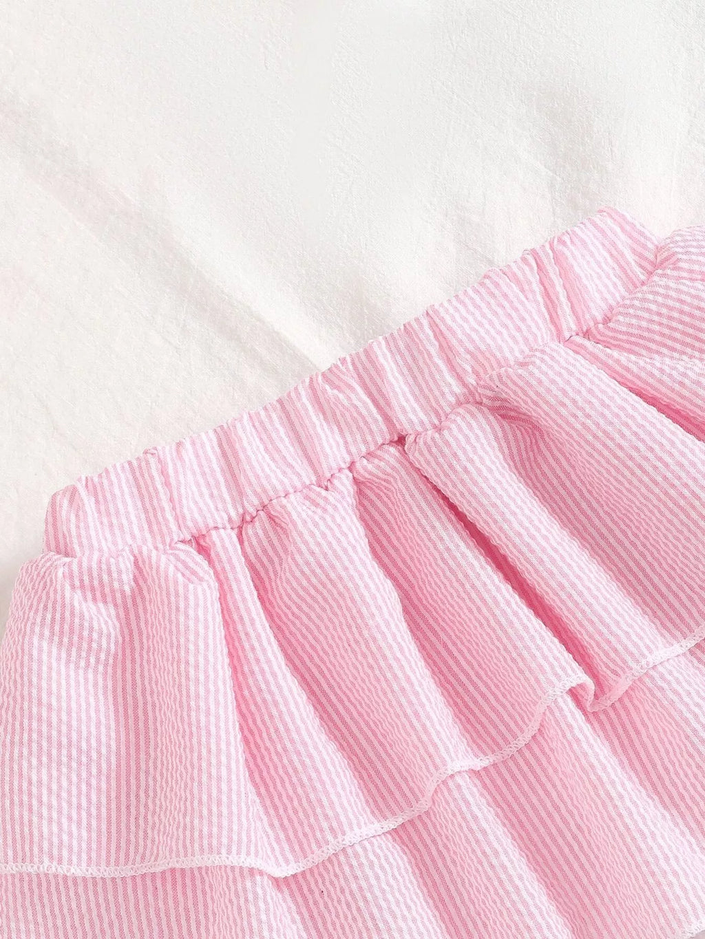 Children's Tie Strap Top & Layered Skirt Set