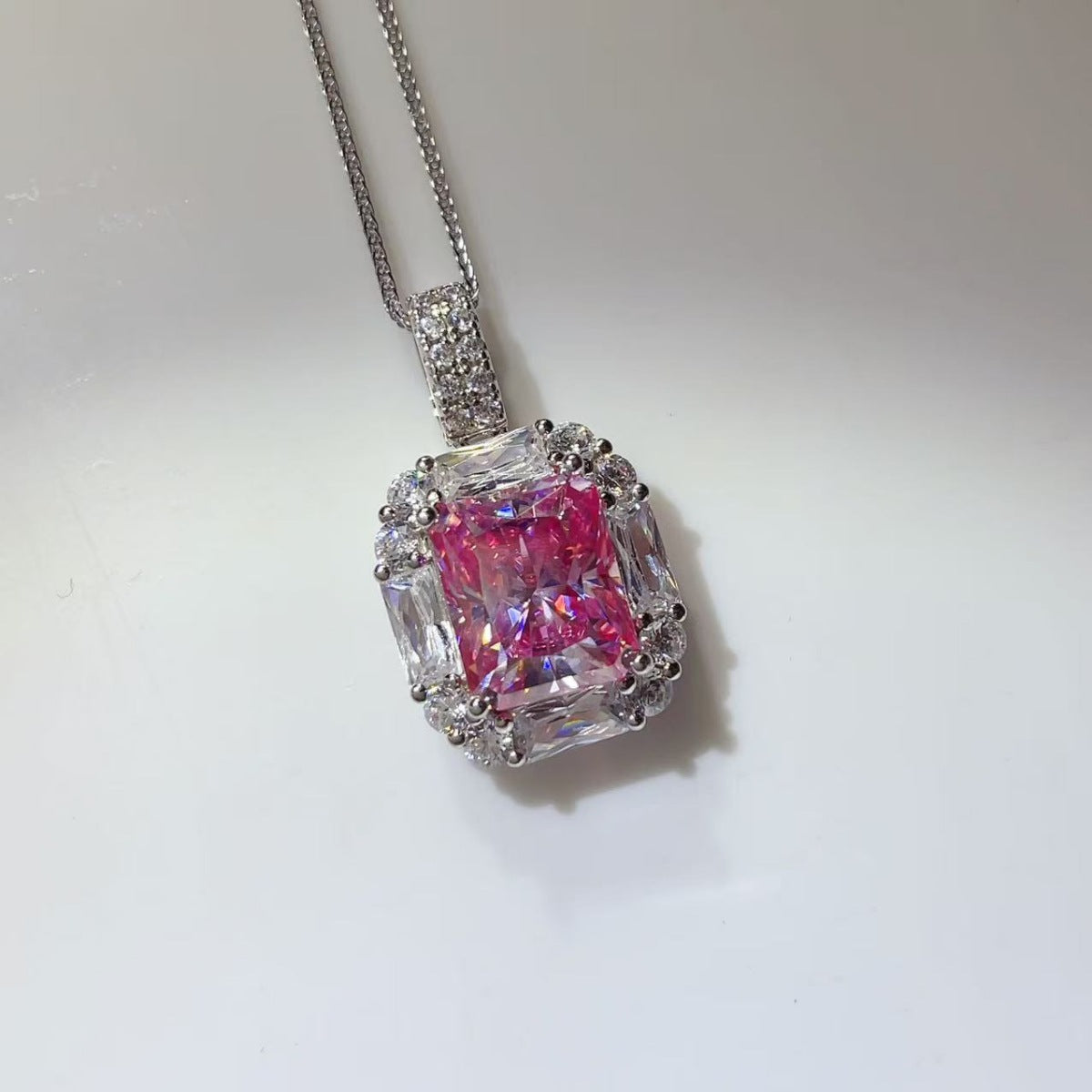 5 Carat Moissanite 925 Sterling Silver Pendant Necklace
