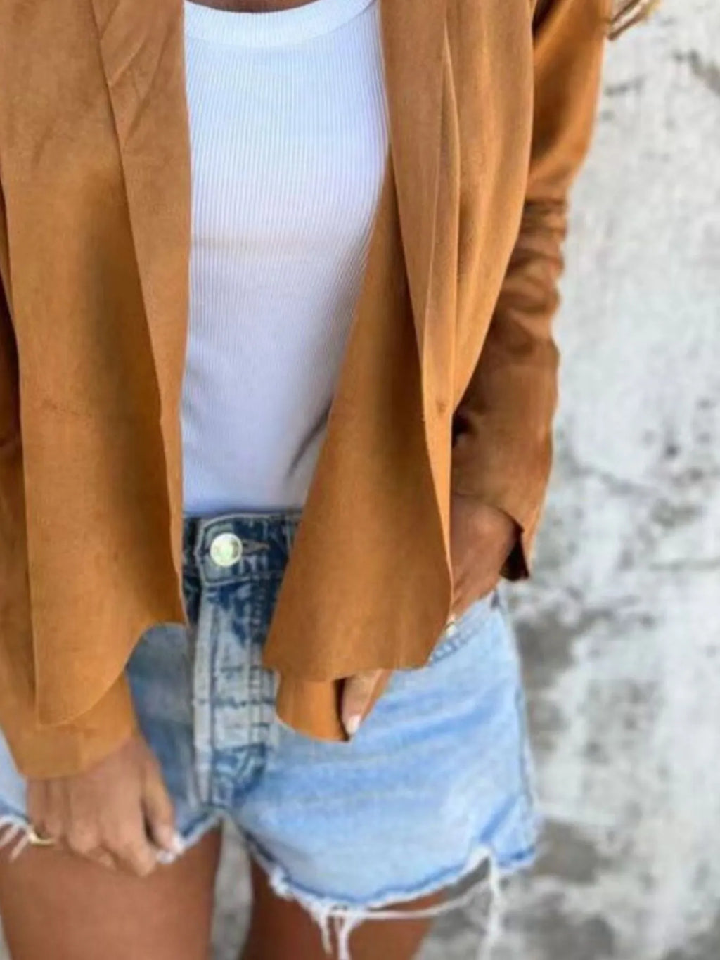 Full Size Open Front Casual Cardigan Plus Size