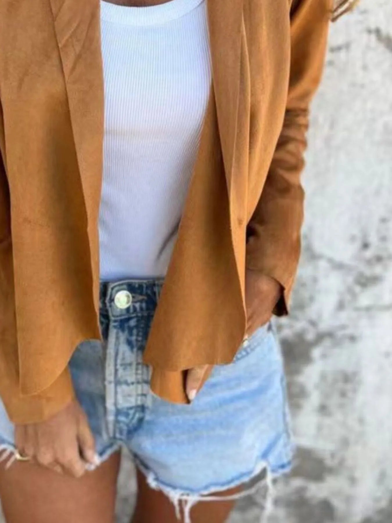 Full Size Open Front Casual Cardigan Plus Size
