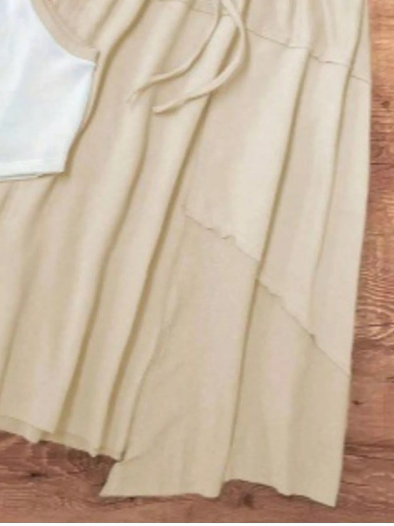 Contrast Trim Tank and Drawstring Waist Skirt Set