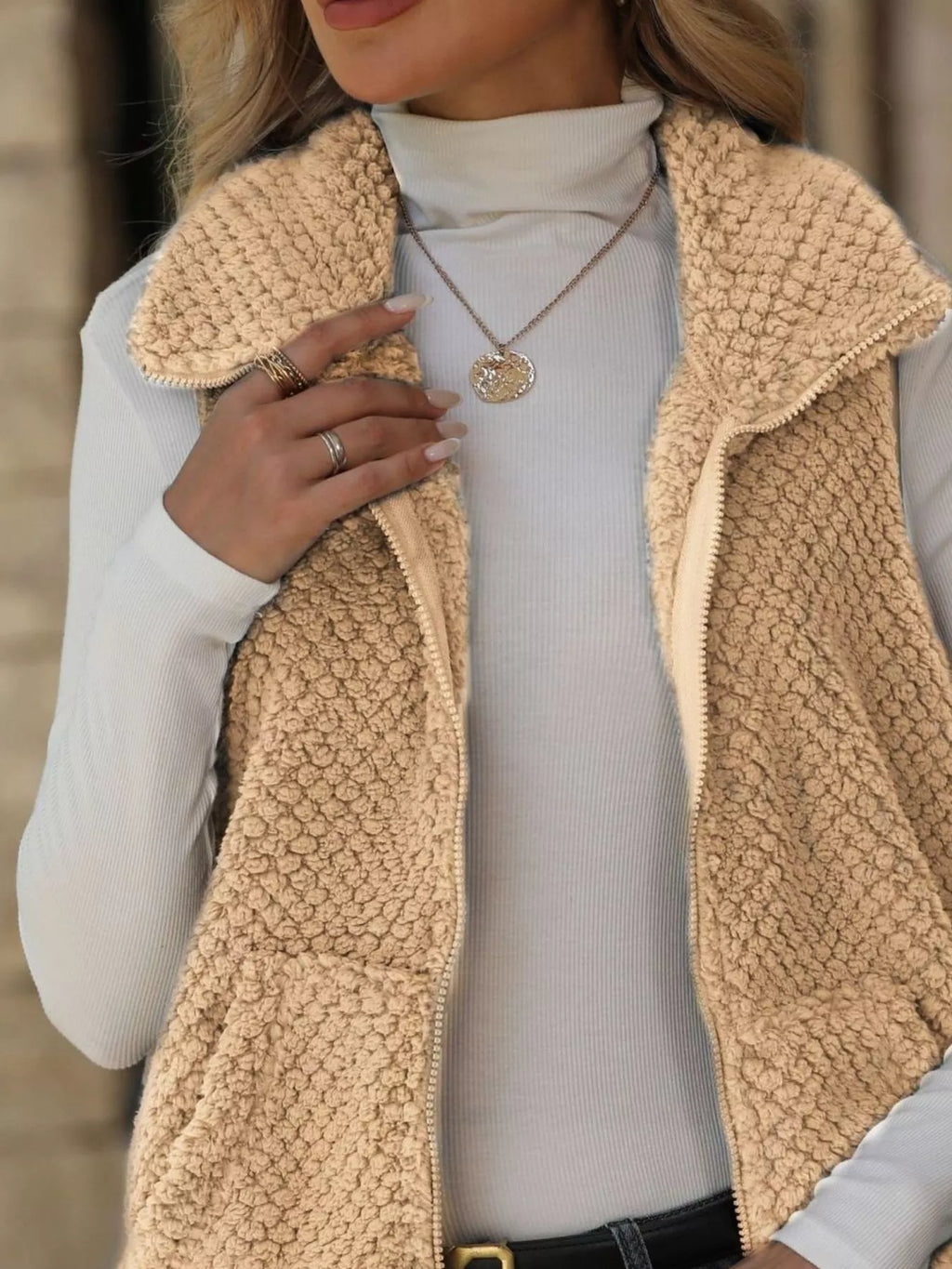 Zip-Up Vest Coat