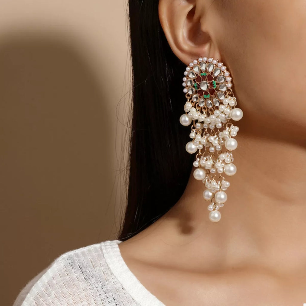 Pearl Fringe Dangle Earrings