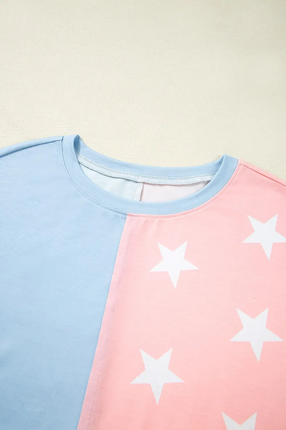 Patriotic Star Color Block T-Shirt