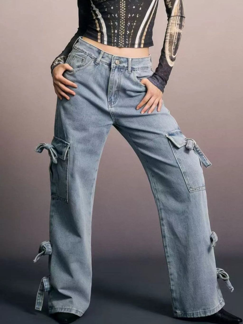 Bow Wide Leg Jeans