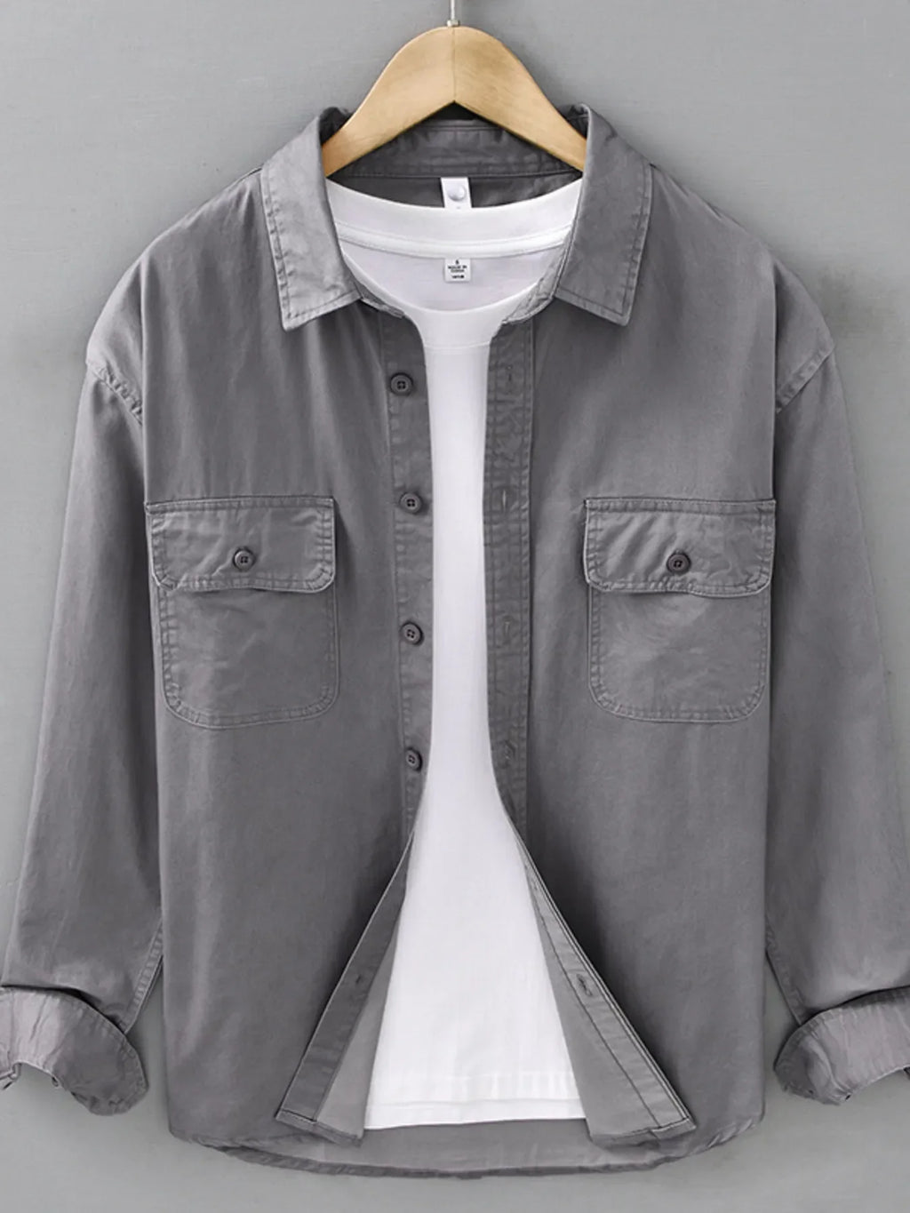 Men's Plus Size Button Up Long Sleeve Shirt