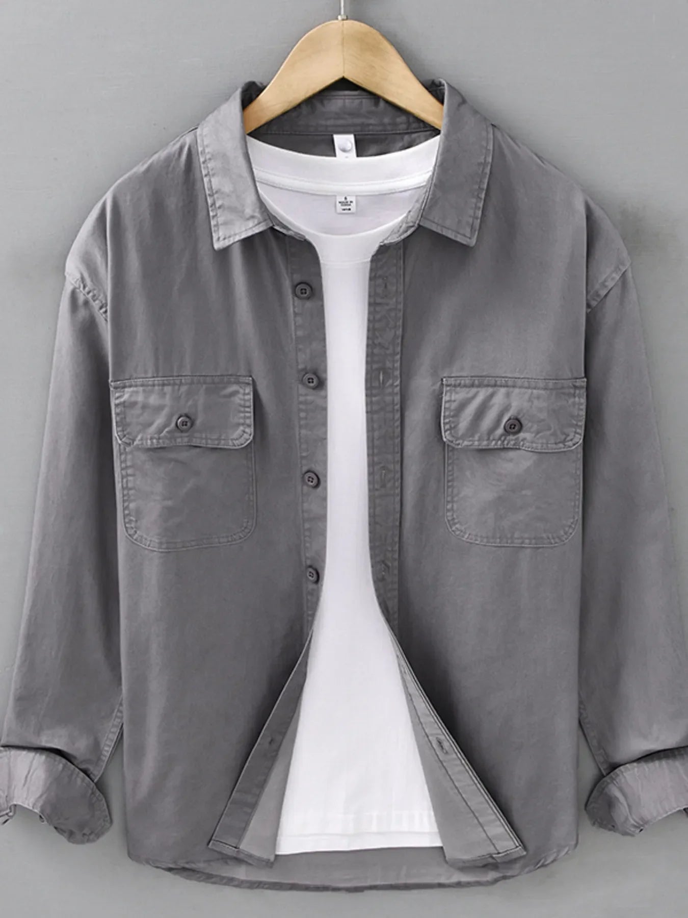 Men's Plus Size Button Up Long Sleeve Shirt
