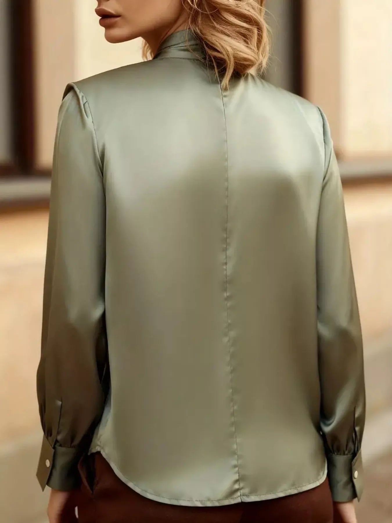 Satin Cutout Front Blouse