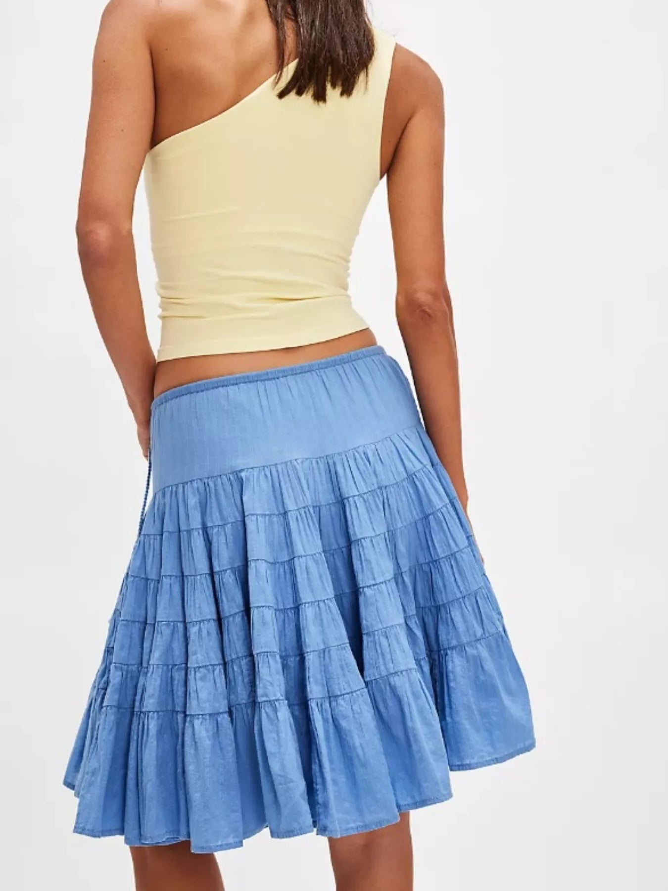 Tiered Drawstring Mini Skirt