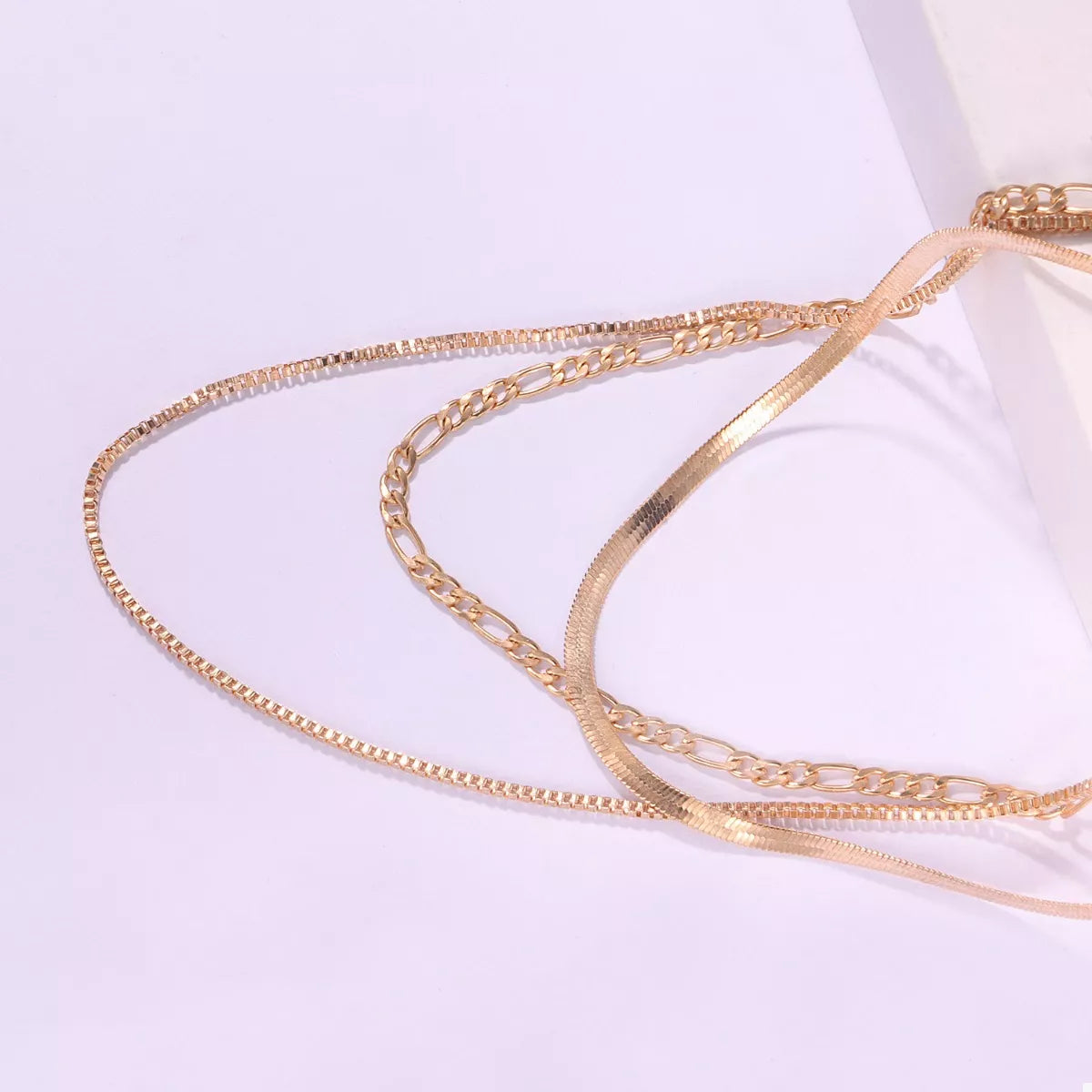 18K Gold-Plated Three-Layered Necklace