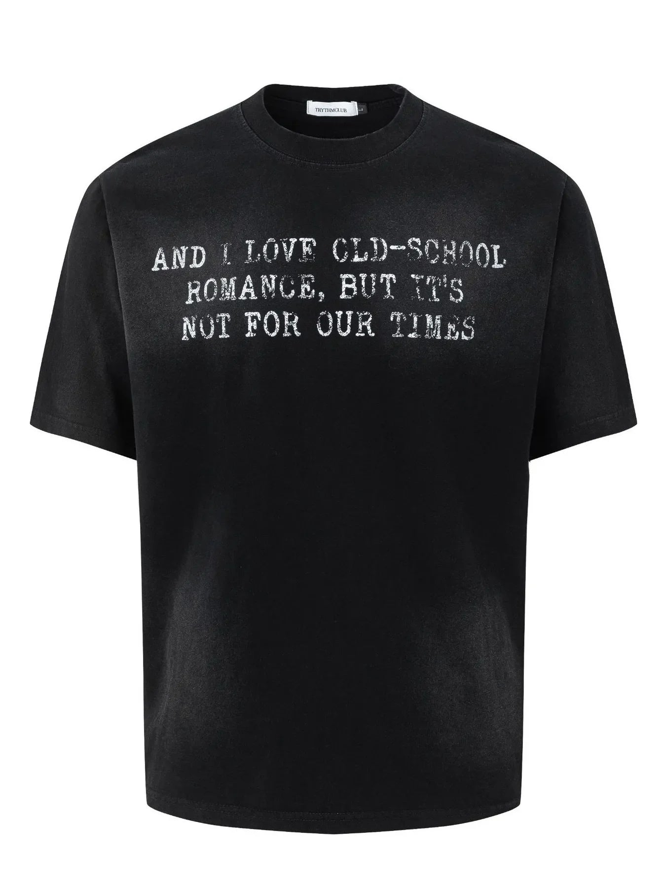 Men's Letter Round Neck Short Sleeve T-Shirt