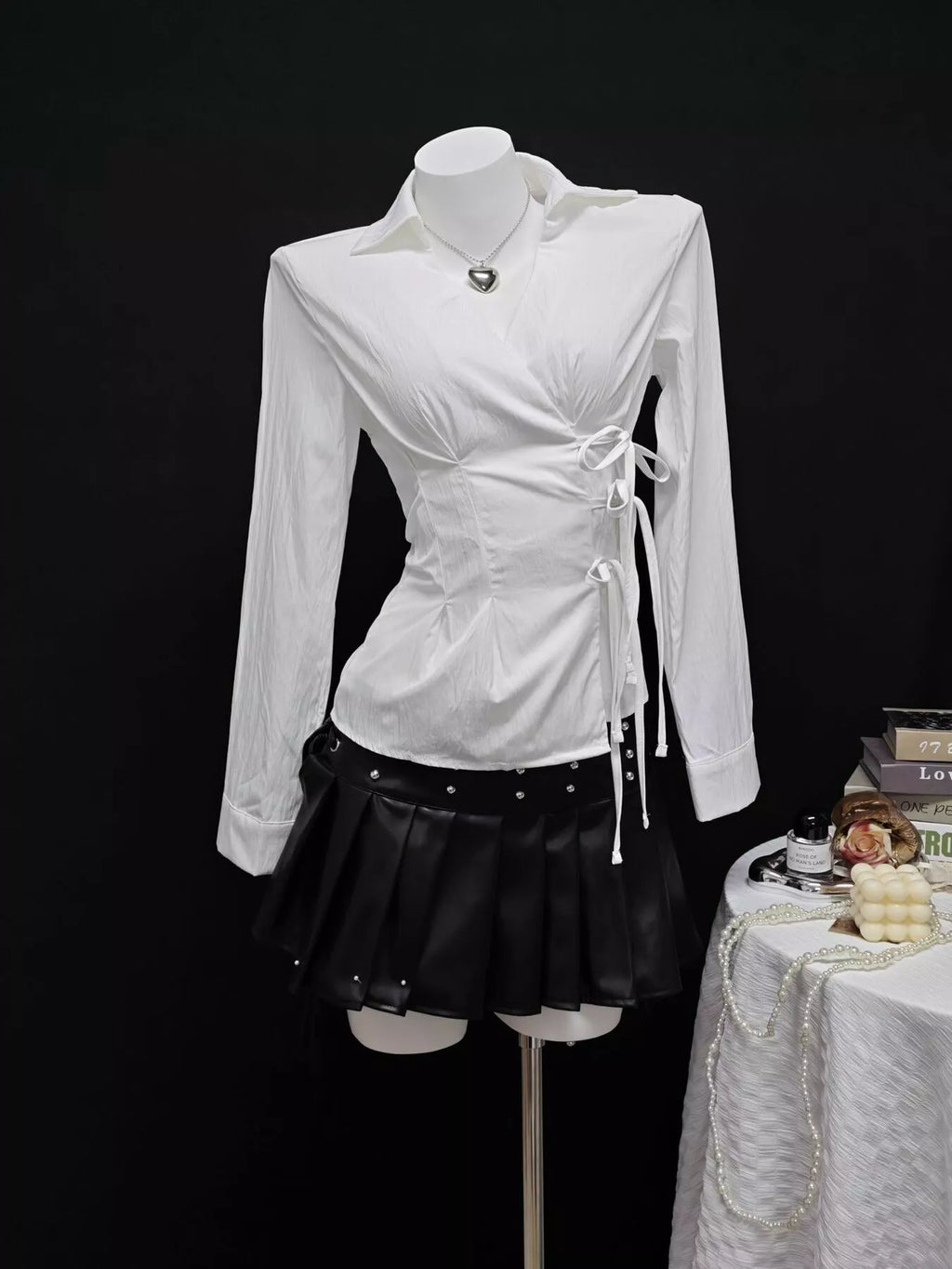 Side Tied Long Sleeve Shirt
