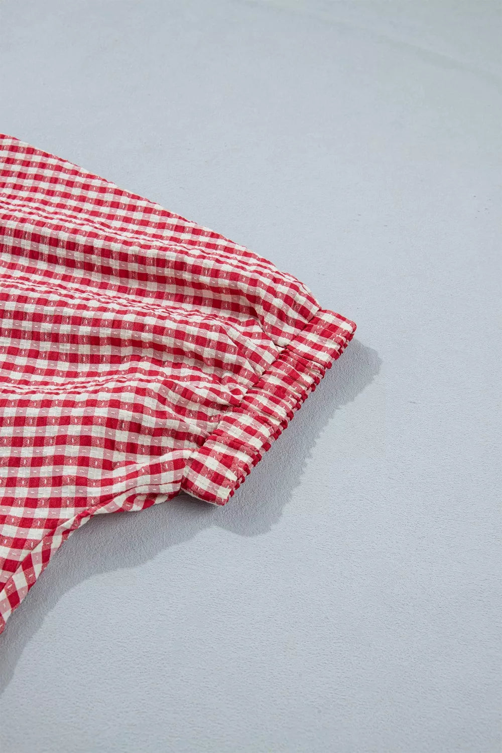 Gingham Half Sleeve Blouse