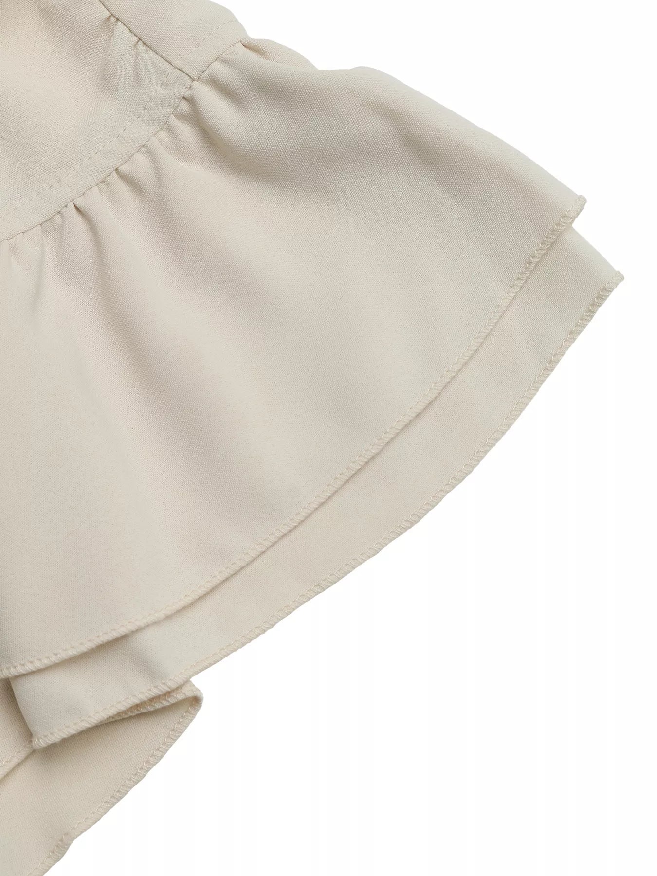 Ruffle Sleeve Tie-Neck Shirt
