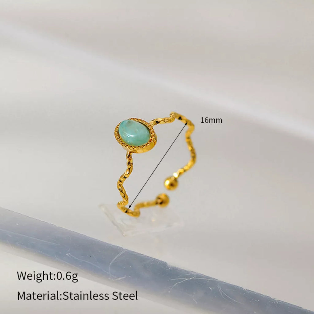 18K Gold-Plated Wave Open Ring
