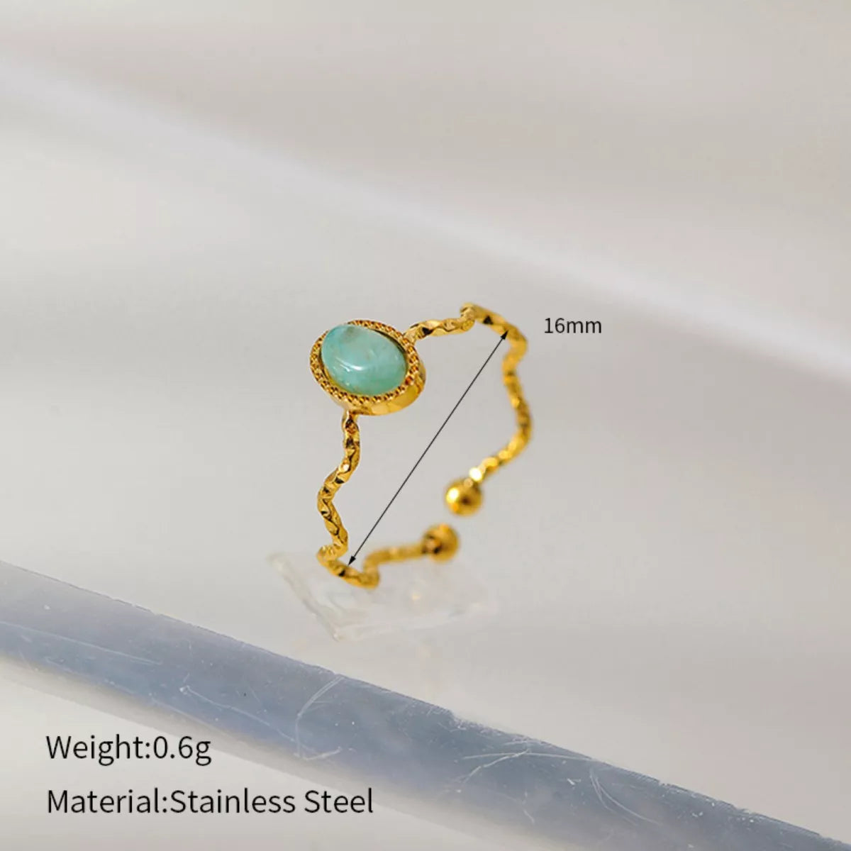 18K Gold-Plated Wave Open Ring