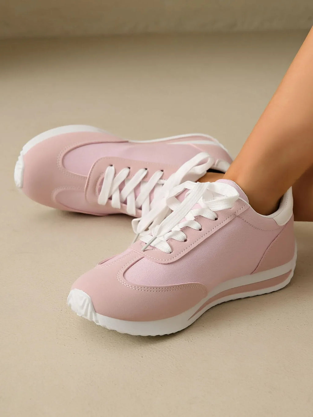 Round Toe Lace Up Sneakers
