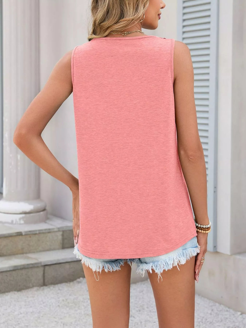 Lace Trim Sleeveless Tank Top
